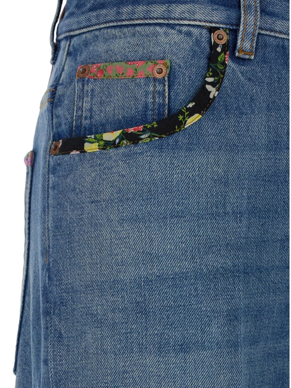 Back Logo Patch Denim Pants