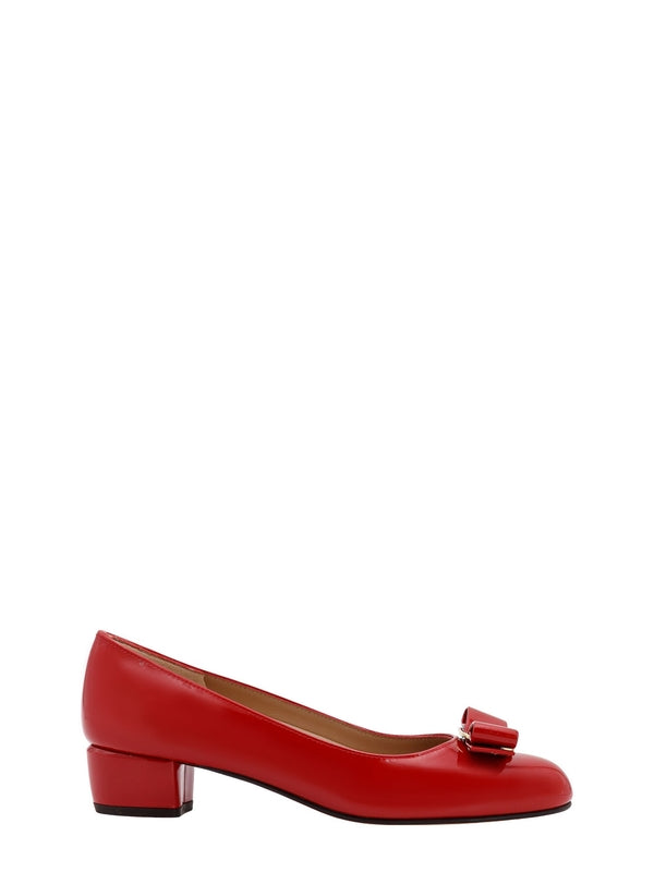 Vara Bow Leather Pumps Heel