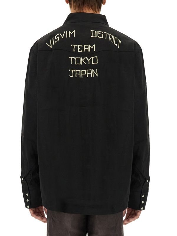 VISVIM - Logo Embroidered Long Sleeve Shirt - Jente