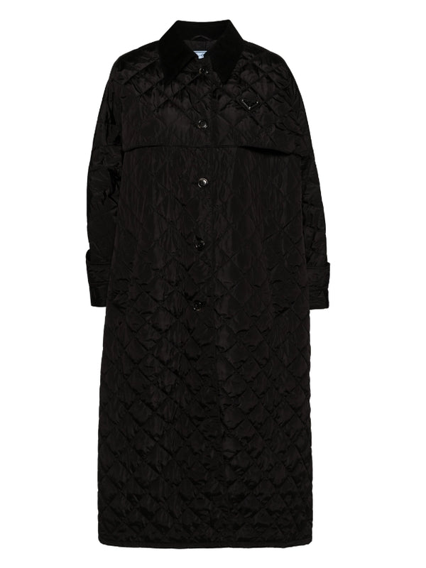 PRADA - Triangle Logo Quilted Nylon Coat - Jente
