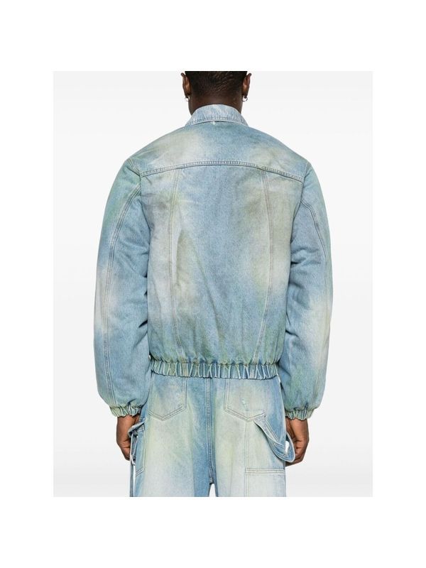 Distress Denim Bomber