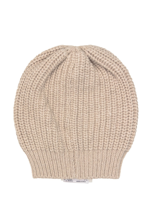 Logo Sequin Knit Beanie