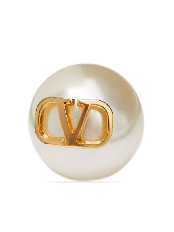 V Logo Pearl
  Stud Earrings