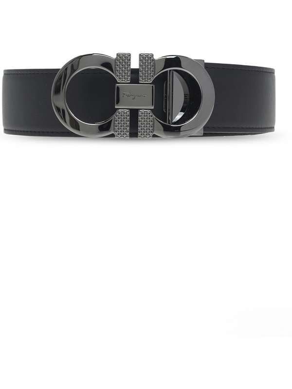 Double Gancini Reversible Leather Belt