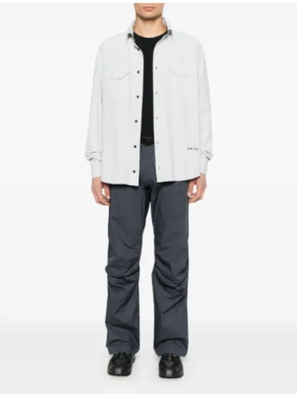 Buckle Belted Side Zip Up Cotton Pants