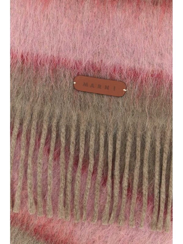 Brushed Stripe Fringe Scarf