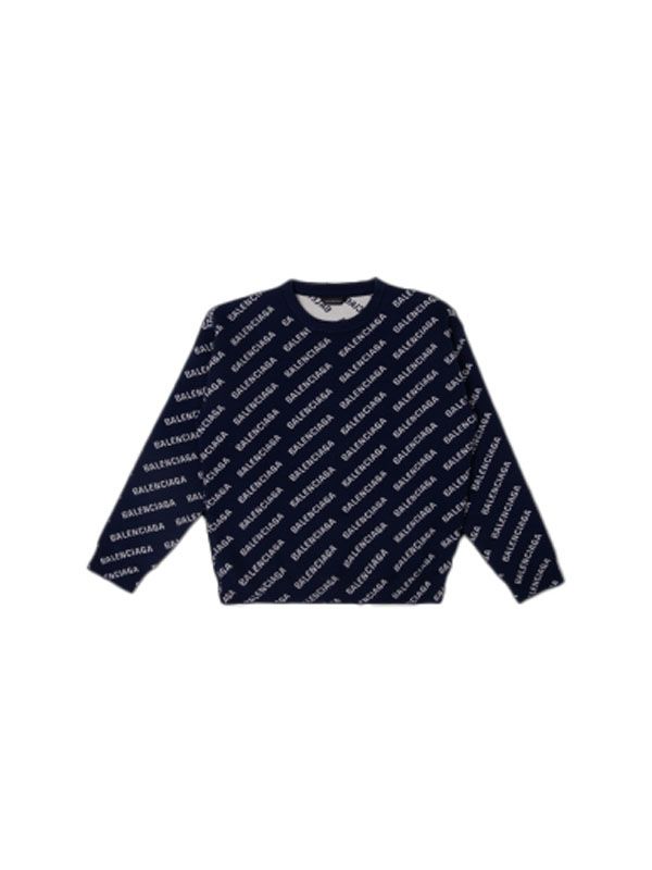 Allover Logo Embroidered Knit