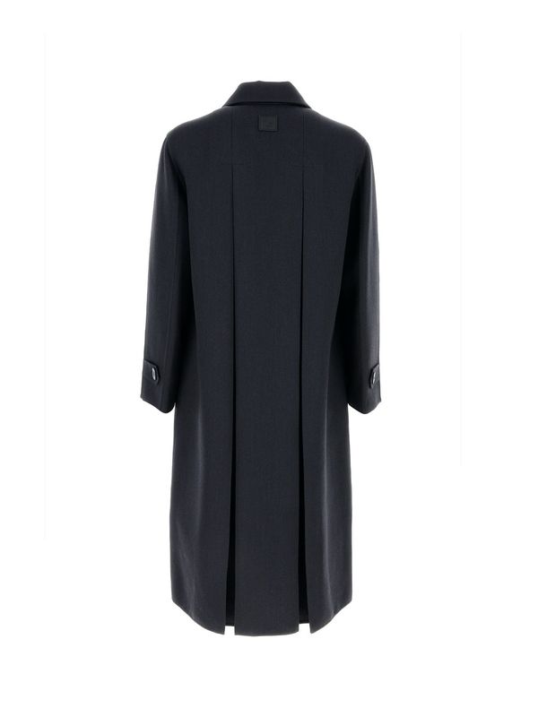 Back Pleats Single Wool Coat