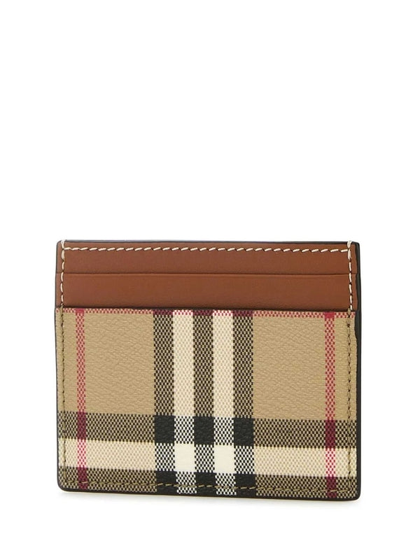 Burberry Beige Checked Card Holders