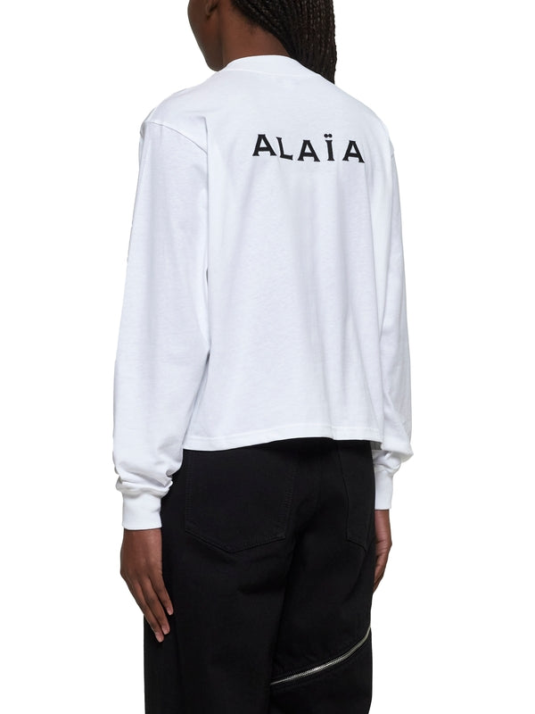 Back Logo White Cotton Sweatshirt