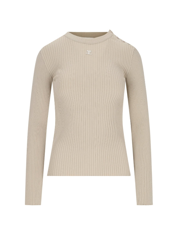 Courrèges - Logo Patch Rib Knit - Jente