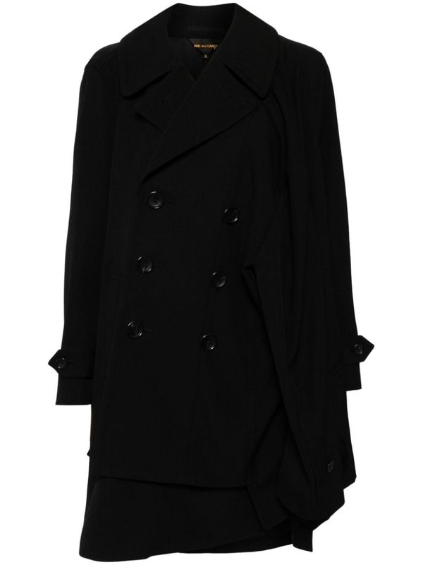 Asymmetric Double Breasted Wool Coat