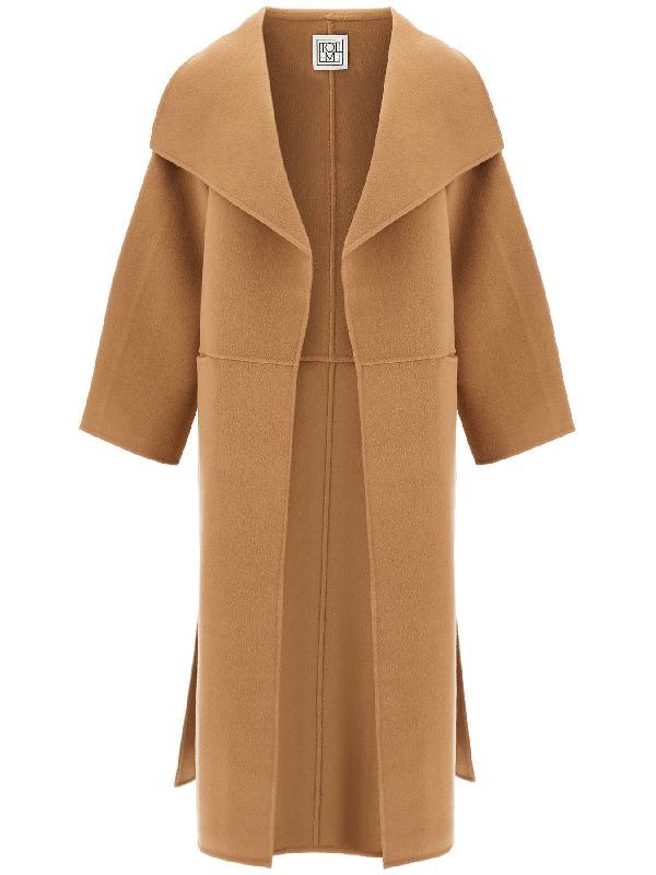 Wide Collar Wool Cashmere Coat - Jente