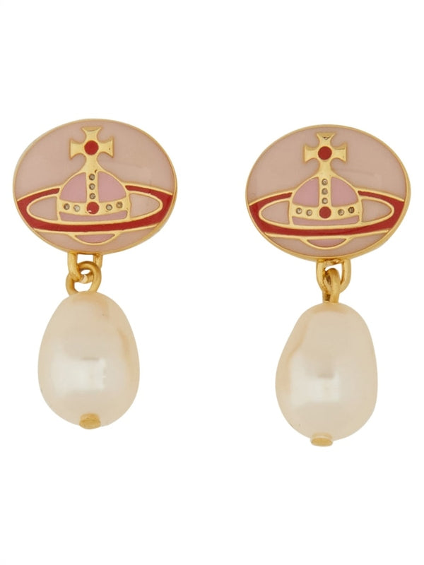 Orb Logo Pearl Embellished Earrings