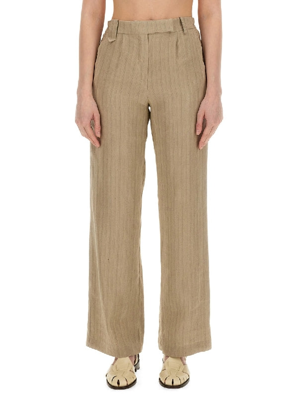 Stripe Linen Blend Pants