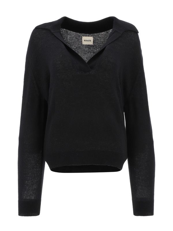 Jo Cashmere V-Neck Polo Shirt
  Knit