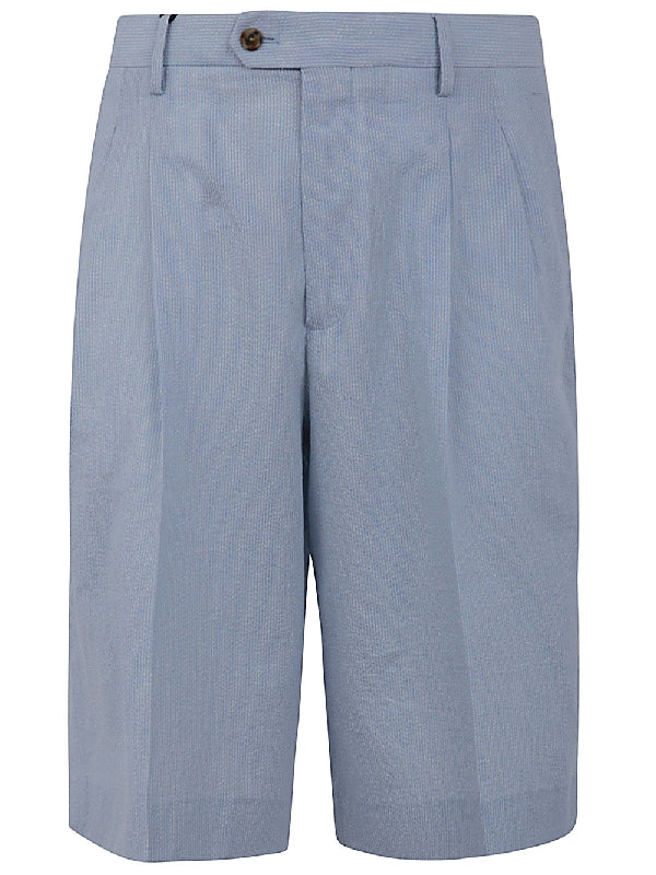 Blue Tailored Bermuda Pants