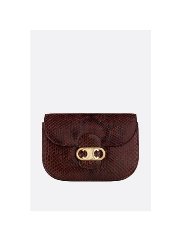 Triomphe Ornament Python Leather Shoulder Bag