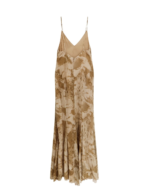 Camouflage Python Print Long Dress