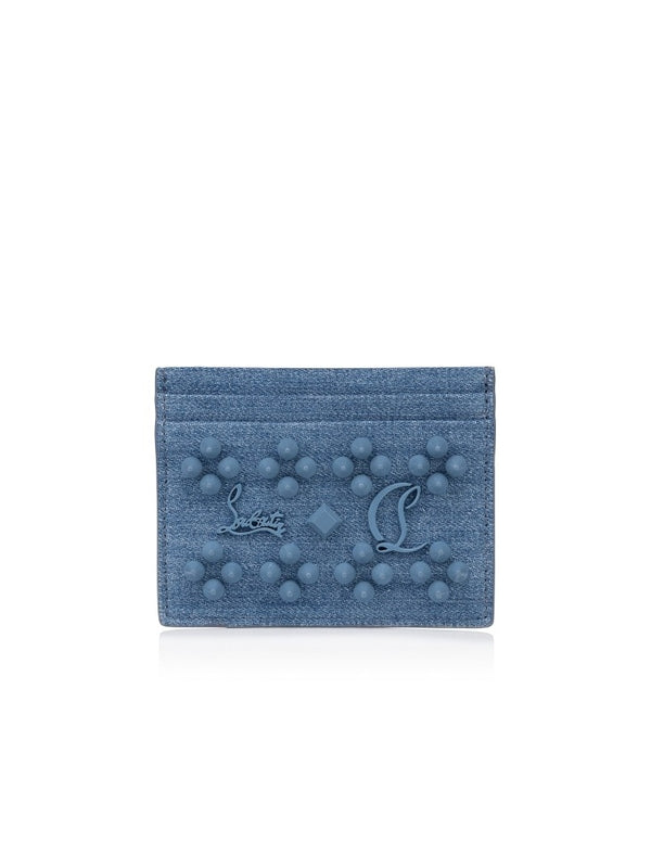 Logo Decoration Denim Card Wallet