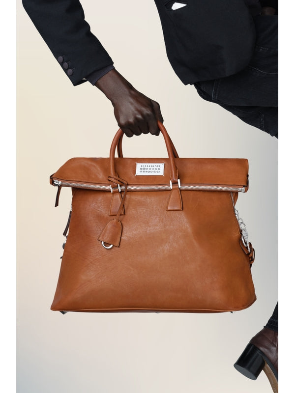 5ac Brown Leather Tote Bag