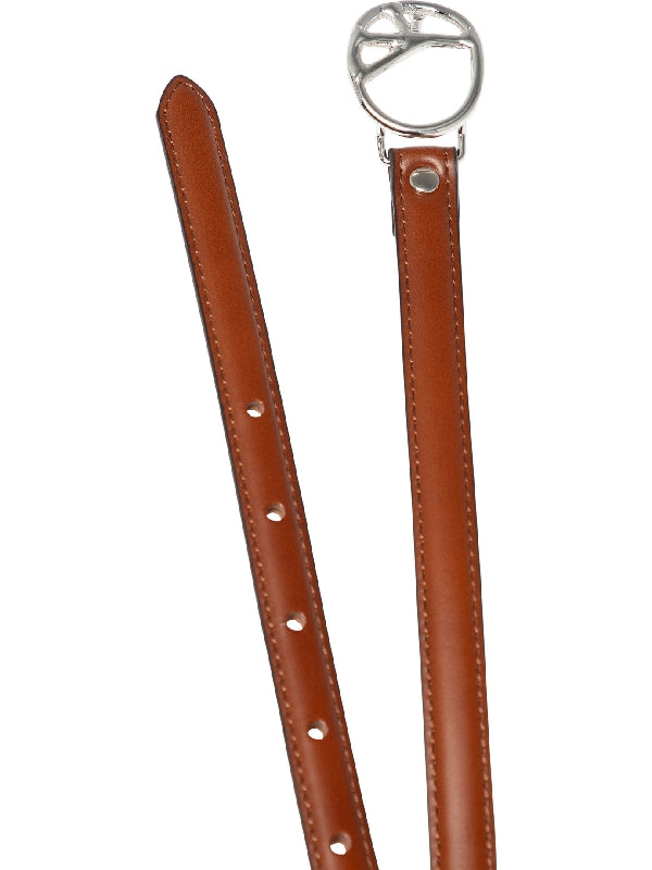 Peace Buckle Leather Belt