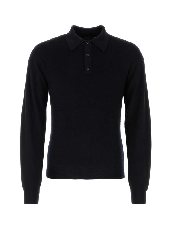 Back Triangle Patch Cashmere Polo Shirt