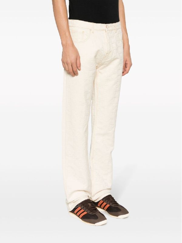 Monogram Jacquard Straight Denim Pants