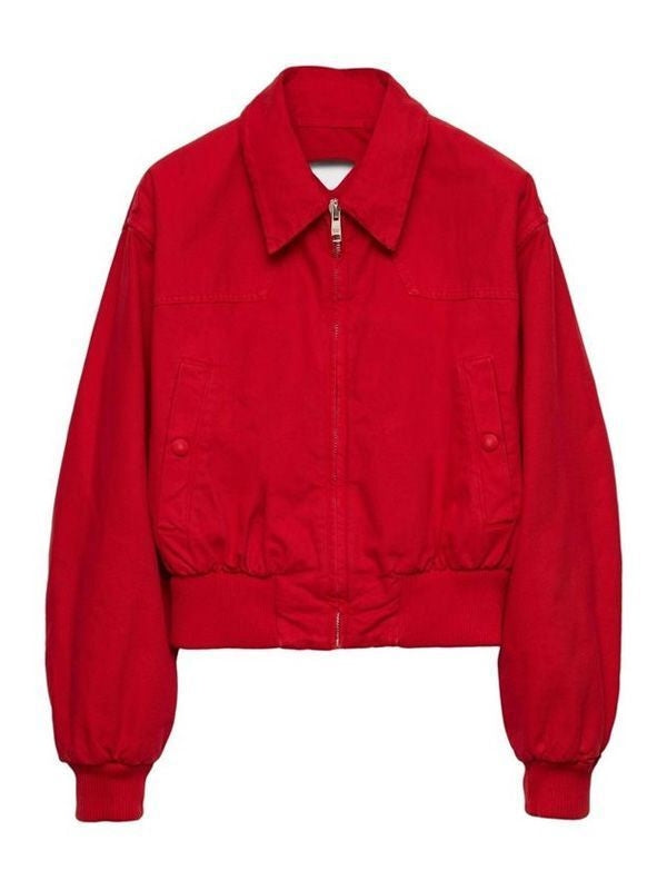 Back Triangle Logo Cotton Bomber Jacket