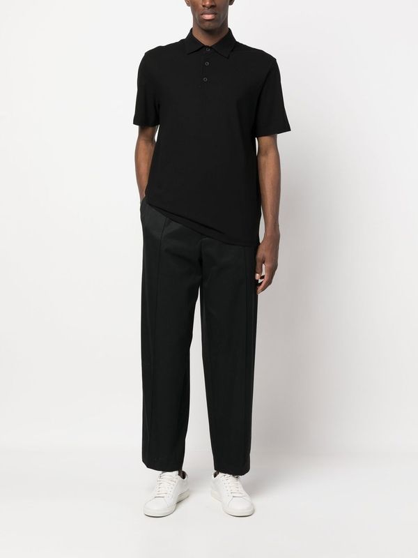 Black Cotton Polo Shirt