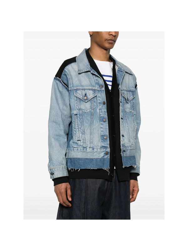 Patchwork Cotton Denim Trucker Jacket