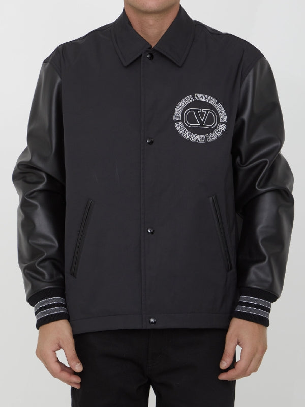 V Logo Varsity Bomber Jacket