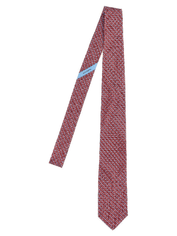 Gancini Printing Silk Tie