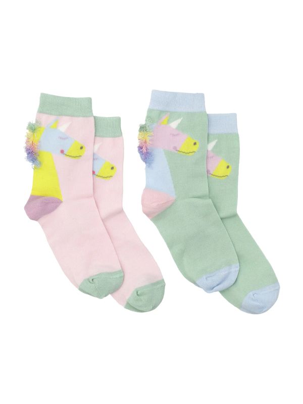 Unicorn Embroidered Socks 2 Pack