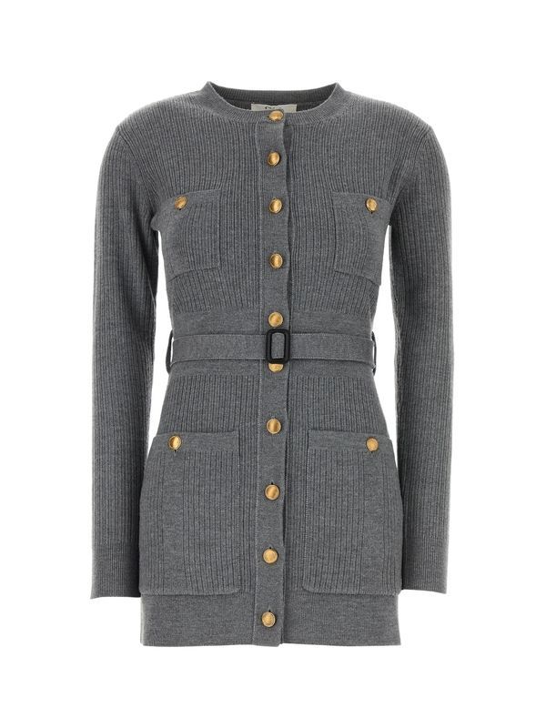 Belt Detail Knit Mini Dress