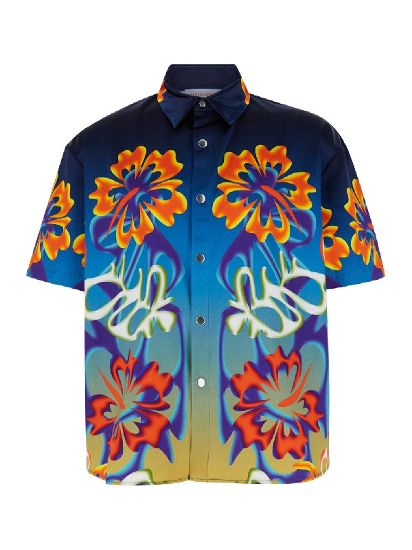 Hibiscus Printed Short Sleeve Shirt