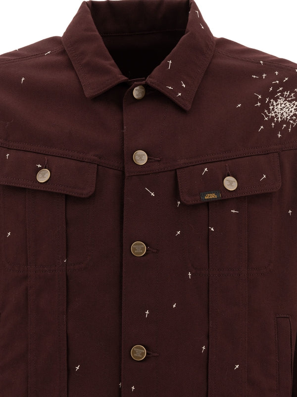 Embroidered Detail Cotton Blend Jacket