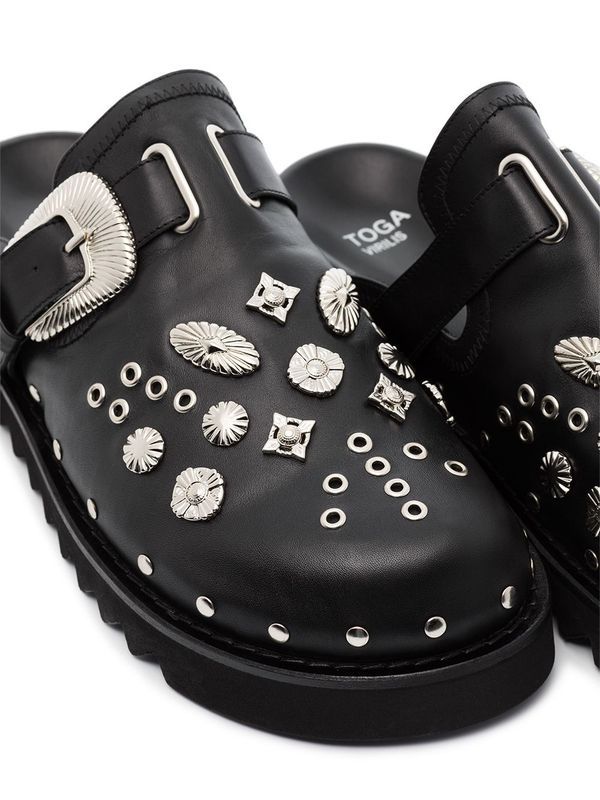 Metal Studded Leather Blouper