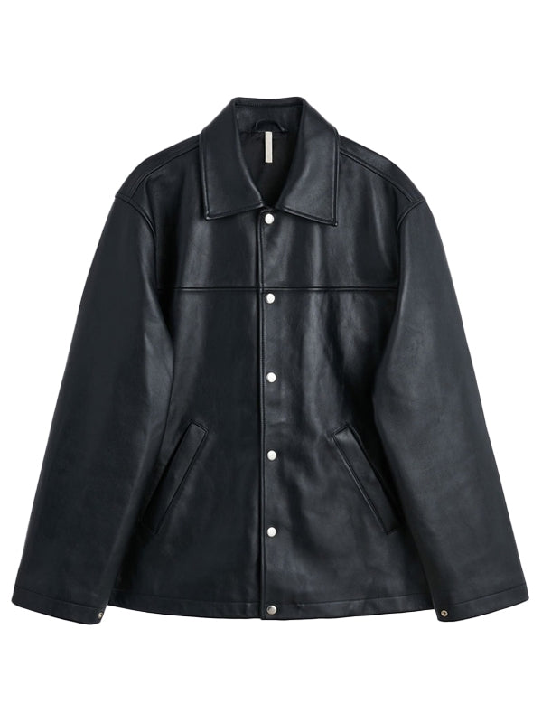 Sunflower Coach Black Leather Jacket