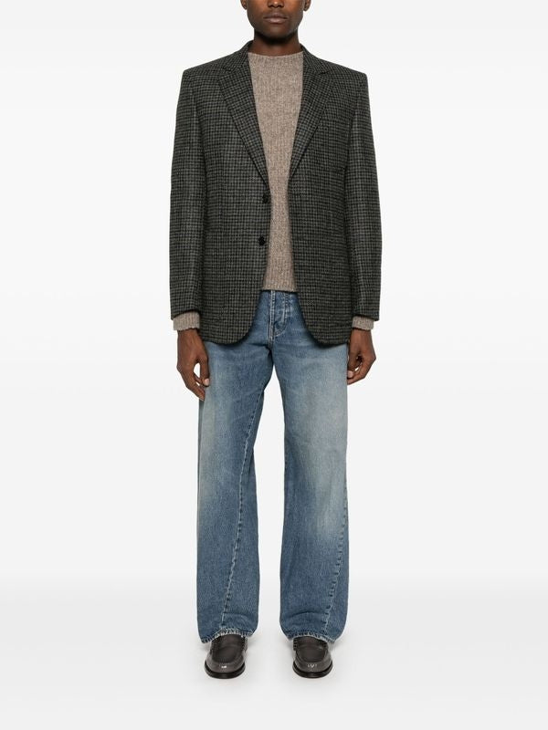 Wide Twist Denim Pants