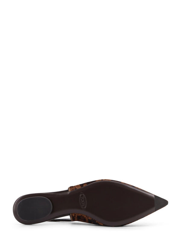 Tod'S Brown Leopard Flat Shoes