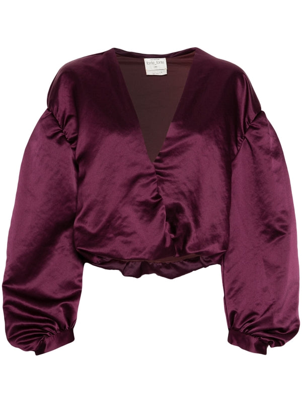 V-Neck Satin Blouse