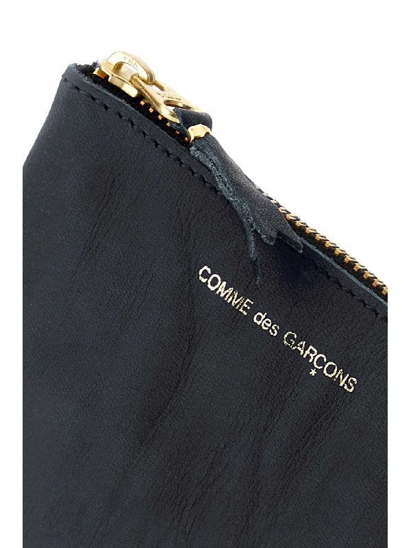 Washed Leather Zipper Pouch Wallet