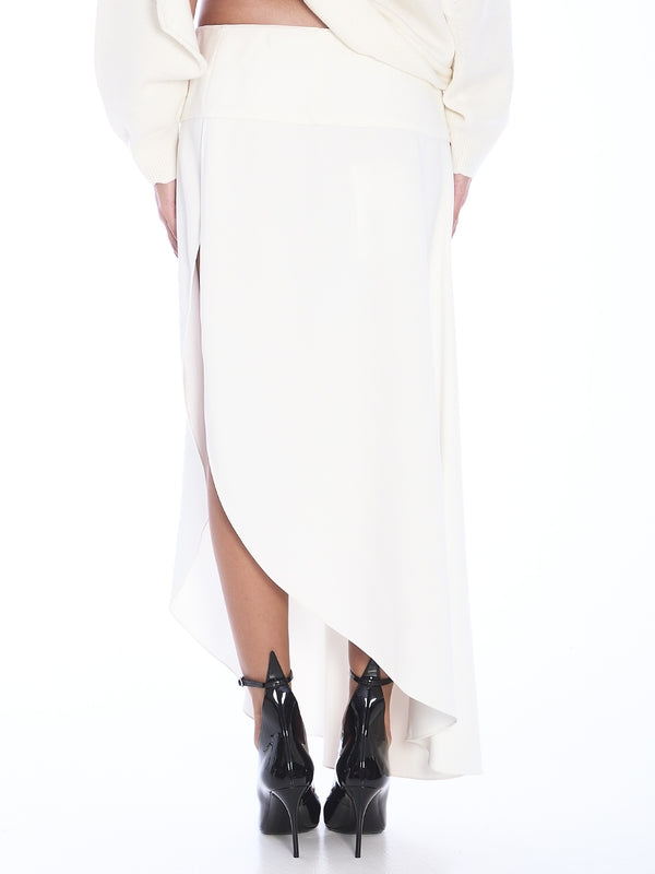 White Asymmetric Skirt