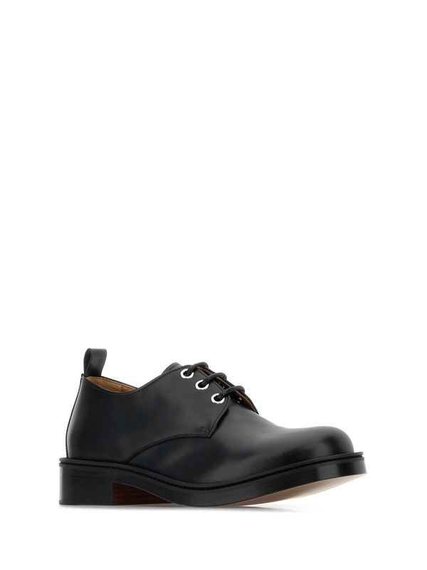 Black Leather Lace-up Shoes