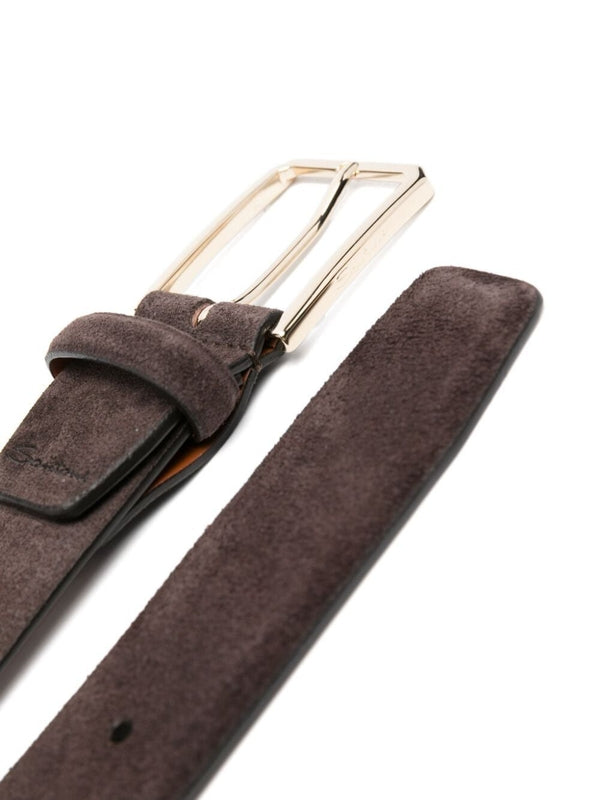 Metal Buckle Suede Belt