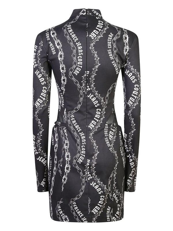 Allover Print Sheer Mini Dress