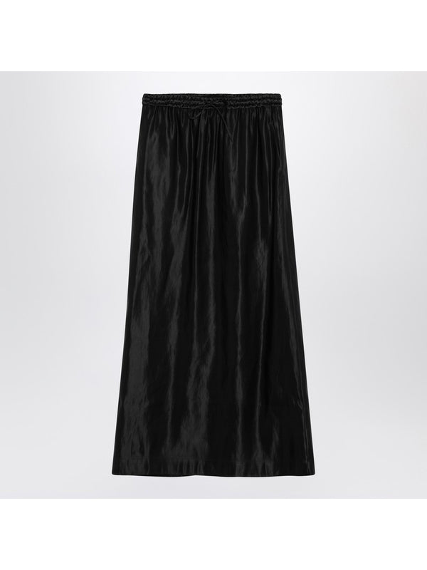 Linen Silk Drawstring Skirt