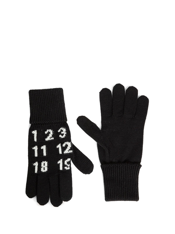 Number Logo Wool Blend Gloves