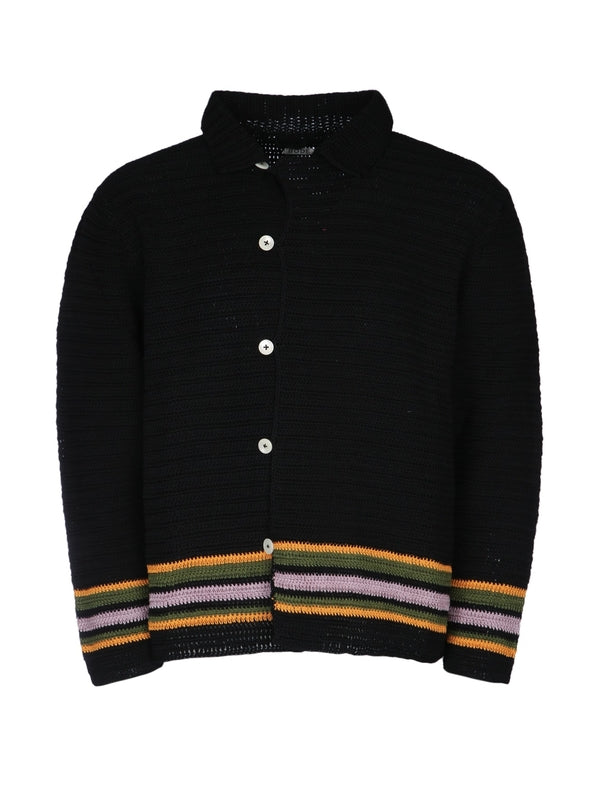 Harbor Stripe Crochet Overshirt